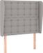 vidaXL Hoofdbord met randen 103x23x118/128 cm stof lichtgrijs