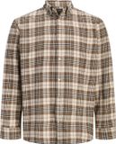 Jack & Jones Overhemd Regular Fit Geruit Lange Mouw Biologisch Katoen Mannen XL Cocoa