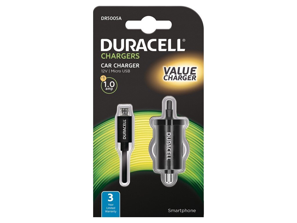 Duracell 12V 1A Car Charger (Micro USB)