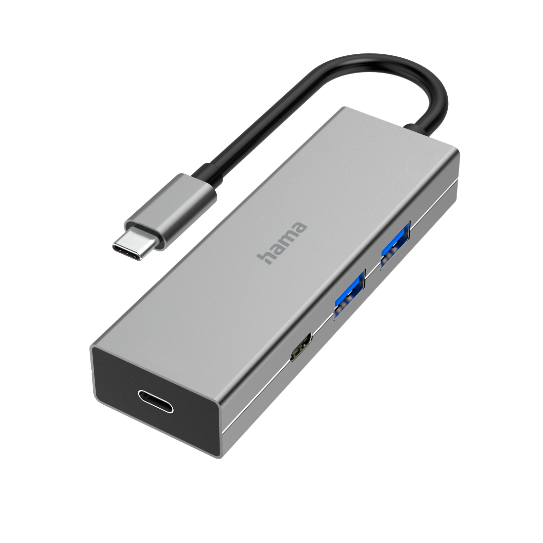 Hama USB-C Hub - 4x USB 2.0, 2x USB 3.0, 2x USB-C - Grijs