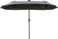 Clruro Dubbele Parasol - 295 x 219 cm - Met LED Verlichting Kantelbaar - Polyester En Staal - Donkergrijs