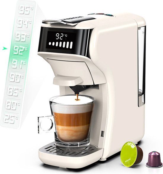 HiBREW H1B Koffiezetapparaat - 6-in-1 Pads - 19 Bar - Beige - EU-stekker