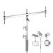 NEEWER Kleine galgenarm met drievoudige kop adapter voor C-stand/lichtstatief, vijf 5/8\" mini-pennen, voor videolicht/flits, 1-1/8\" pen met 16 mm babystift of 28 mm junior ontvanger, roestvrij staal