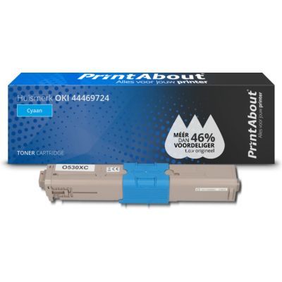 PrintAbout OKI 44469724 Toner Cyaan | Compatible | High Yield