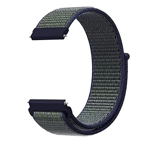 By Qubix - Sport Loop bandje - Blauw met groene band - Compatible met Garmin Vivoactive 3 - 20mm