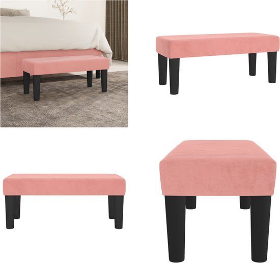 vidaXL Bankje 70x30x30 cm fluweel roze