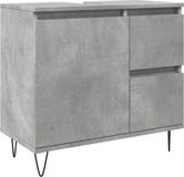 vidaXL Badkamerkast 65x33x60 cm bewerkt hout betongrijs