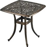 Merkloos Bistrotafel met parasolgat - Ø 38 mm - Vierkant - Aluminium - Zwart/Goud