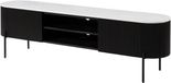 MASSIVMOEBEL24.DE Barcelona meuble TV noir / blanc bois de manguier massif 200x36x51 cm