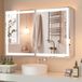 Mutital Spiegelkast met LED Verlichting - Badkamerkast met Spiegel - Touch Schakelaar - Met Stopcontact - Anti Condens - 80x14,5x60 cm