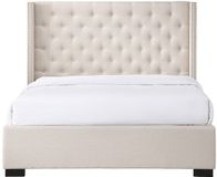 Vente-unique Bedframe stof beige 200 x 200 cm