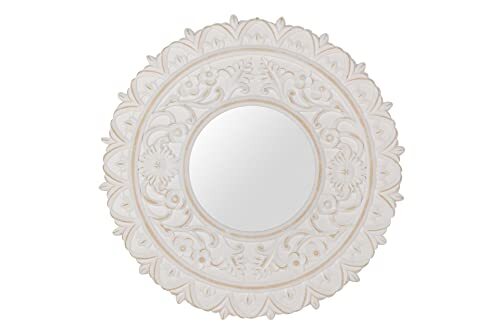 Adda Home Spiegel van hout, gesneden, wit, 60 x 2 x 60 cm