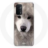 Maniacase Etui voor Oppo A74 Samojeed Grijs Hondenras
