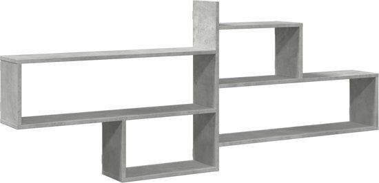 vidaXL Wandschap - 167,5x18x68 cm - Bewerkt Hout - Betongrijs