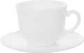 Luminarc Trianon Kop en Schotel - 22cl - Wit - Set van 6