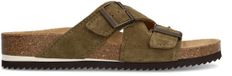 Manfield - Hommes - Pantoufles en daim vert - Taille 45