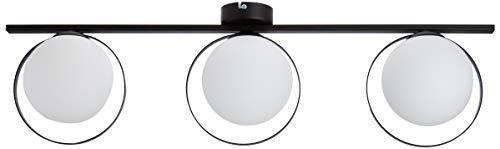 Homemania wandlamp, metaal, glas, zwart