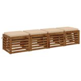 vidaXL - 4-Piece - Zitkussens - SOEST - 4 - st - 100% - Polyester - Crèmekleurig