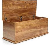 VDD - Vintage Brown Wooden Toy Chest - 100 x 40 x 40 cm - Kids Storage Box