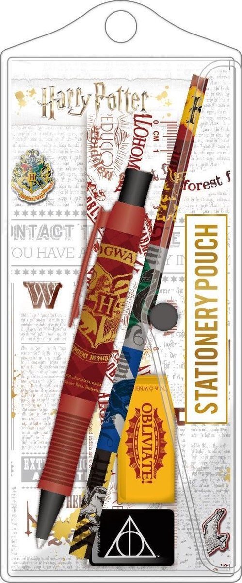 Harry Potter Schrijfwarenset Junior Zwart/rood 5-delig