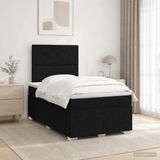 vidaXL Boxspringbed met matras met hoofdeinde Zwart 120 x 190 cm Stof