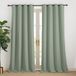NICETOWN Thermogordijnen contre le froid et la chaleur, vert sauge, 240 cm de long, rideaux occultants, salon, moderne, set de 2, 240 x 140 cm (h x l), vert sauge