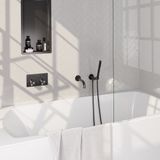 BRAUER Carving Thermostatische Inbouw Badkraan - Drukknoppen SET 03 - Gunmetal Geborsteld PVD