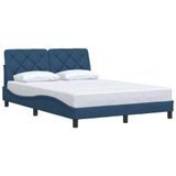 vidaXL Cadre de lit Tissu Bleu 180x200 cm
