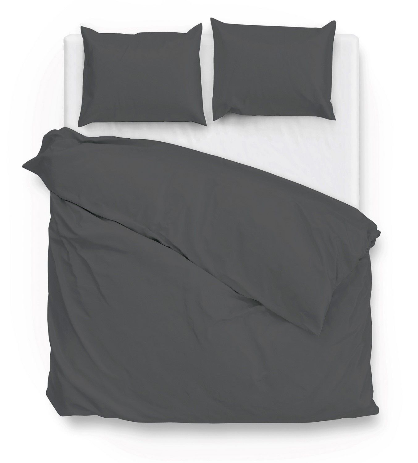 Zo!Home ZoHome Satinado Dekbedovertrek - Eenpersoons - 140x200/220 cm - Classic Anthracite - Grijs