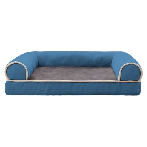 RICHRAIN Pet Chat hondenbank voor kleine middelgrote en zeer grote honden, warm, dik en zacht, voor huisdieren, badstof, kennel, voor katten CF3020 (XL (100 x 60 cm), blauw)