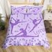 Ensemble de literie de gymnastique, paillettes, violet, lit double