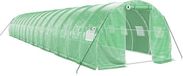 vidaXL Tuinkas met stalen frame, groen, 48 m², 16x3x2 meter
