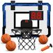 Mini panier de basket-ball Ensemble de basket-ball Tableau de basket-ball - Pliable - Avec 3 ballons et pompe - Pour chambre, porte et extérieur