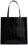 Ted Baker Sac cabas effet croco Croccon Large Icon Bag Jet - Black Zwart