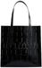 Ted Baker Sac cabas effet croco Croccon Large Icon Bag Jet - Black Zwart