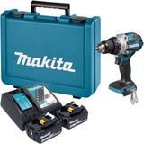 Makita DHP 489 RTE accu-slagboormachine 18 V 73 Nm borstelloos + 2x accu 5,0 Ah + oplader + koffer