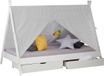 Homestyle4u Kinderbed - 90x200 cm - Wit - Tipi - Hout