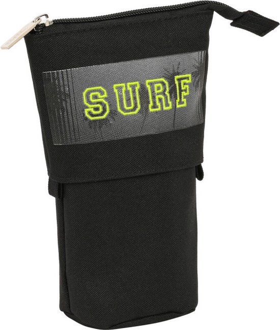 Safta Surf Potloodetui - Zwart - 8 x 19 x 6 cm