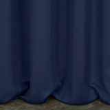 Eurofirany LOGAN Gordijn ondoorzichtig, blackout, satijn verduisteringsgordijn met plooiband - 1 st. Elegant, glad, effen, woonkamer, slaapkamer, 135x270 cm, donkerblauw