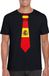 Bellatio Decorations Supporters T-shirt - zwart - met vlag Spanje kleuren stropdas - heren - korte mouw S
