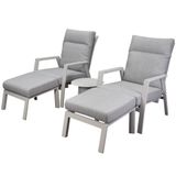 AVH-Collectie Barolo Barolo lounge balkonset 5 delig verstelbaar latte zand aluminium