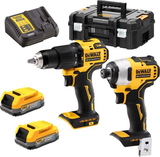 DeWALT DCK2062E2T Accu Combiset 18V XR POWERSTACK - Klopboormachine & Slagschroevendraaier - 2 Accu's - TSTAK