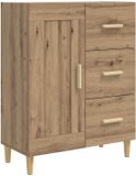 vidaXL Dressoir Artisanaal eiken 69,5 x 34 x 90 cm Bewerkt hout