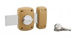 THIRARD Verrou à bouton Corvette pour porte de garage, cylindre 30mm, pêne 160mm, acier, 3 clés, époxy bronze