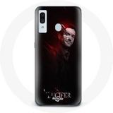 Maniacase Hoesje voor Samsung Galaxy A30 Lucifer Series zwarte achtergrond