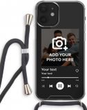 Case Company iPhone 12 Mini Hoesje met Koord - Music Player - Zwart TPU