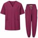 MISEMIYA Uniforme sanitaire unisexe élastique Mz-1689-7969 Medical Scrubs Unisexe Adulte (Pack de 1), bordeaux, XL