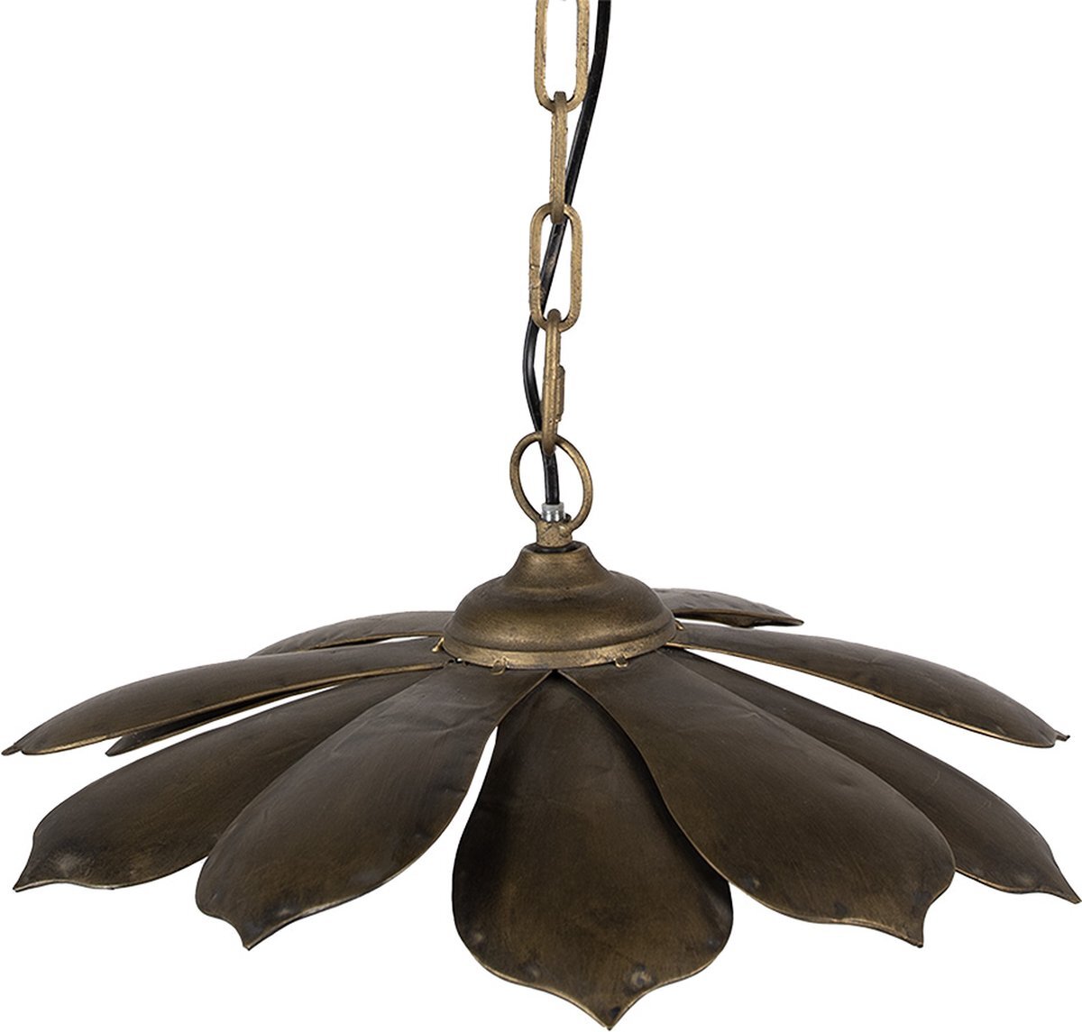 Clayre & Eef Hanglamp 41x41x16/124 cm Koperkleurig Ijzer Hanglamp Eettafel Hanglampen Eetkamer