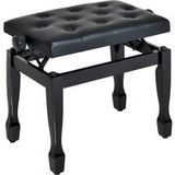 Banc de piano banc de clavier réglable en hauteur en bois massif tabouret piano avec siège rembourré polyuréthane à 10 boutons stable et antidérapant charge 200kg noir