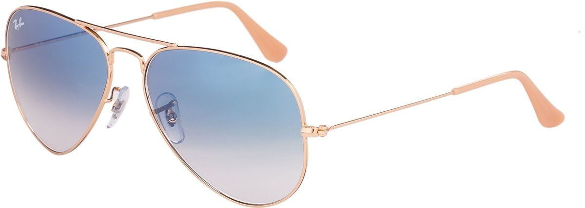 Ray-Ban RB3025 001/3F Aviator Zonnebril - Gold/Light Blue Gradient - 58mm